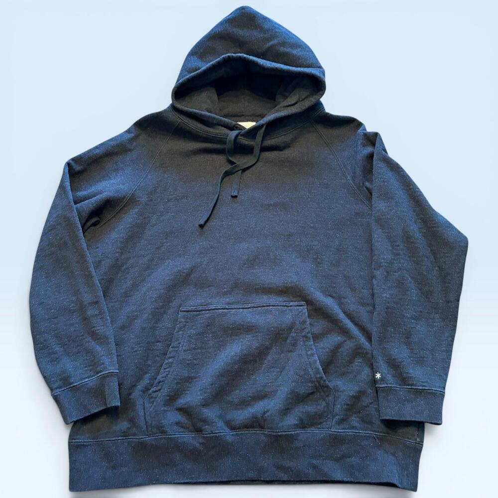 Snow Peak Hoodie Sweatshirt Mens Medium Gray Fleece Pullover Kangaroo Pocket